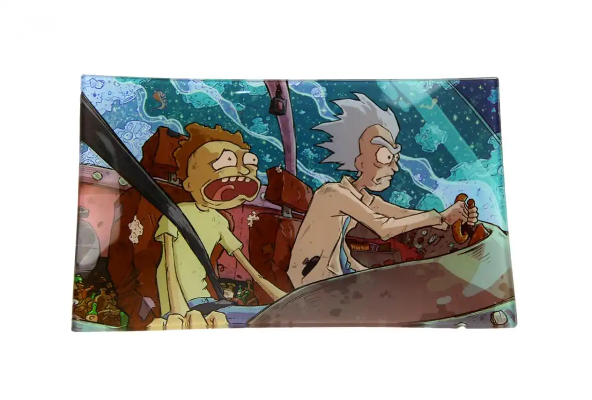 Поднос стеклянный Rick&Morty