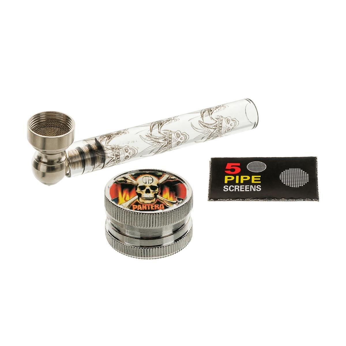 Трубка Metal Glass 10cm + сетки с металлическим гриндером